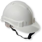 Casque de chantier avec jugulaire blanc